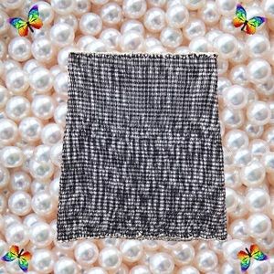 🐼🖤Stretchy Gingham Ruffle Trim Tube Top 🐼🖤